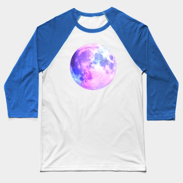 Watercolor Purple Moon Baseball T-Shirt by aterkaderk